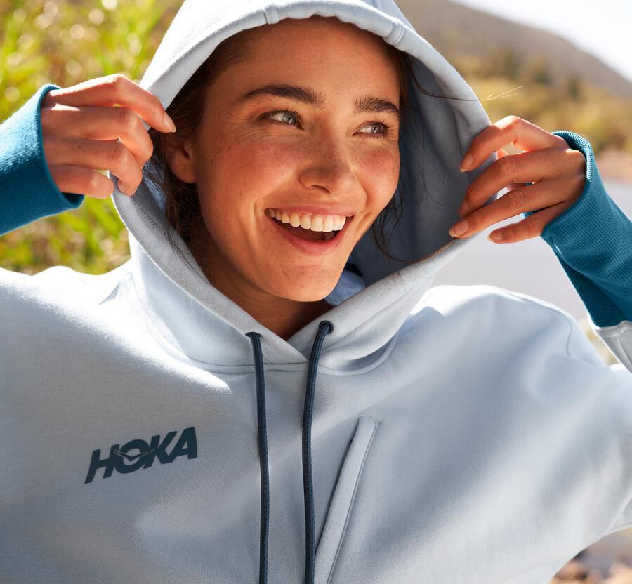 Hoka One One Womens Hoodie - Performance - Blue - JLPA53140